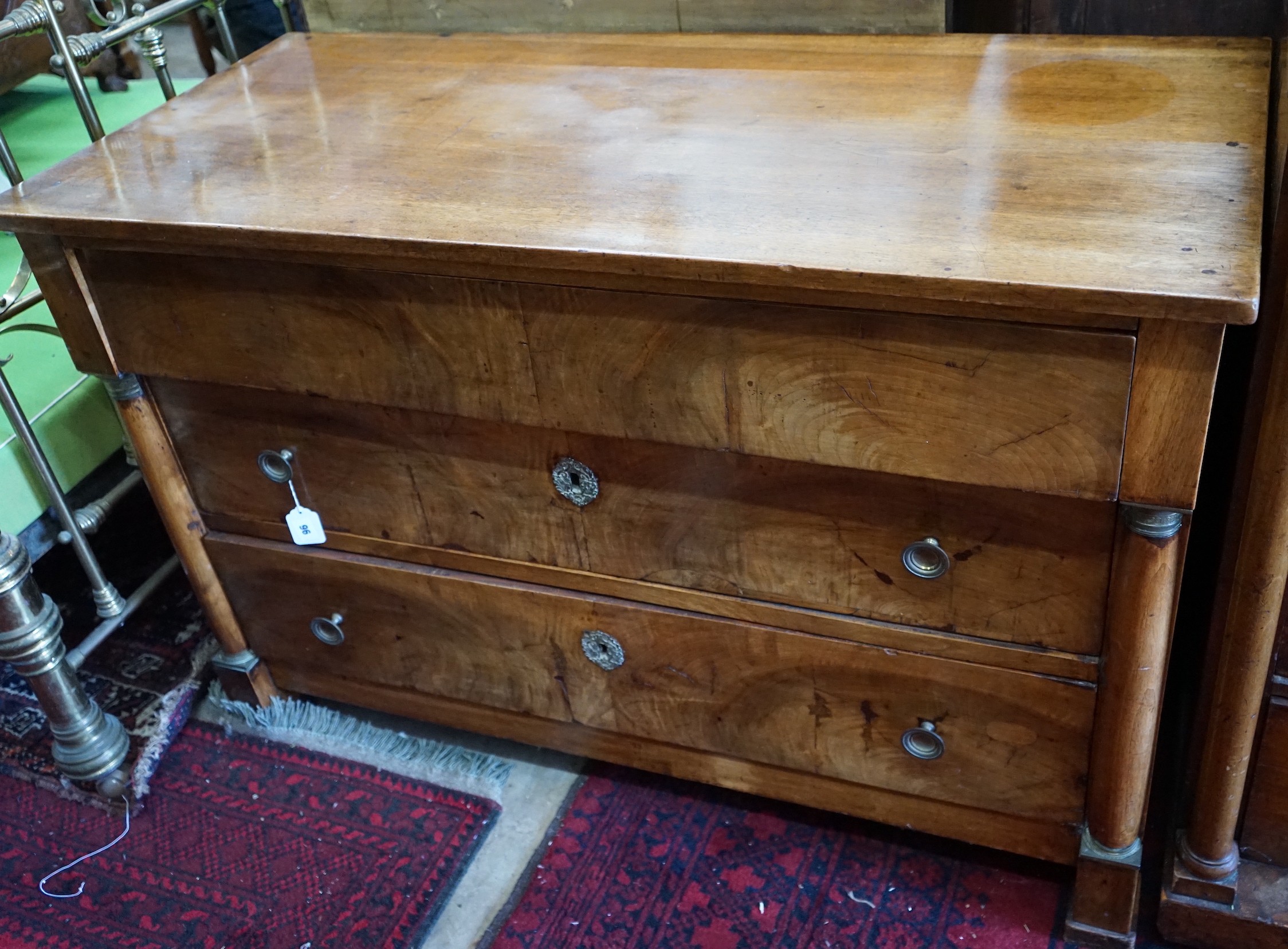 An early 19th century mahogany commode, width 124cm, depth 57cm, height 82cm